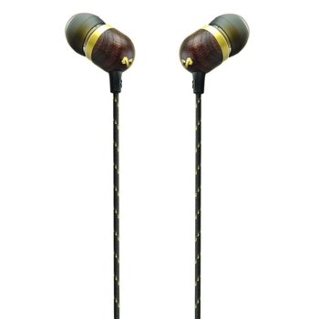 Слушалки тапи House of Marley Smile Jamaica (EM-JE041-BA), микрофон, 3.5mm, черни/златисти | JAR Computers House of Marley Smile Jamaica EM-JE041-BA