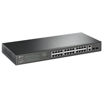 Суич TP-Link TL-SG1428PE, 1000 Mbps, 28 порта, 26x 10/100/1000 RJ-45 PoE+, 2x SFP | JAR Computers TP-Link TL-SG1428PE