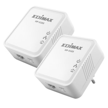 Edimax HP-5103K AV500 Nano PowerLine Adapter Kit, комплект от 2 устройства, 500Mbps | JAR Computers Edimax HP-5103K AV500 Nano PowerLine Adapter Kit