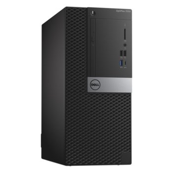 Настолен компютър Dell OptiPlex 7050 MT (N016O7050MT02_UBU), четириядрен Kaby Lake Intel Core i7-7700 3.60/4.20GHz, 8GB DDR4 RAM, 1TB HDD 7200rpm, 6x USB 3.0, клавиатура и мишка, Linux | JAR Computers Dell OptiPlex 7050 MT N016O7050MT02_UBU