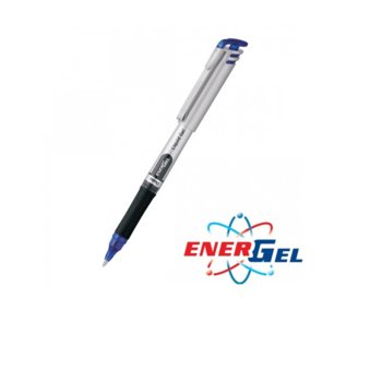 Ролер Pentel Energel BL17, син цвят на писане, дебелина на линията 0.7 mm, гел, сребрист, цената е за 1бр. (продава се в опаковка от 12бр.) | JAR Computers Pentel Energel BL17