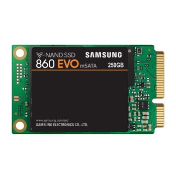Памет SSD 250GB Samsung 860 EVO, SATA 6Gb/s, mSATA, скорост на четене 550 MB/s, скорост на запис 520Мb/s | JAR Computers Samsung 860 EVO Series, 250 GB