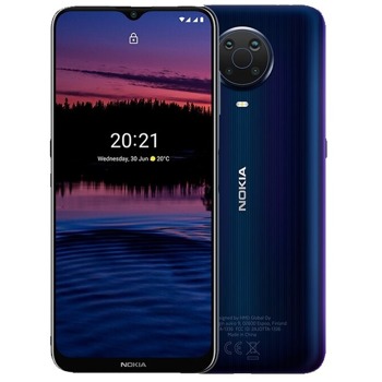 Смартфон Nokia G20 Night (тъмносин), 6.52" (16.56 cm) IPS дисплей, осемядрен MediaTek MT6765G Helio G35, 4GB RAM, 64GB Flash памет (+ microSD слот), 48.0 + 5.0 + 5.0 + 2.0 & 8.0 MPix камера, Android, 197g | JAR Computers Nokia G20 719901147591