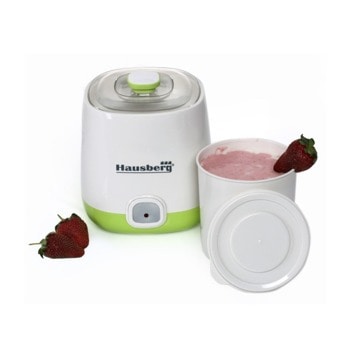 Уред за кисело мляко Hausberg HB-2190, 1 литър, термостат, 20W, бял/зелен image
