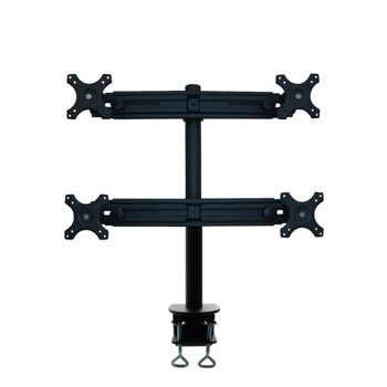 Стойка за монитори NewStar FPMA-D700D4, за плот, за екрани от 19" до 30", VESA до 100x100 mm, макс. тегло до 8кг. на рамо, регулируема, за 4бр. монитора, черна | JAR Computers NewStar FPMA-D700D4