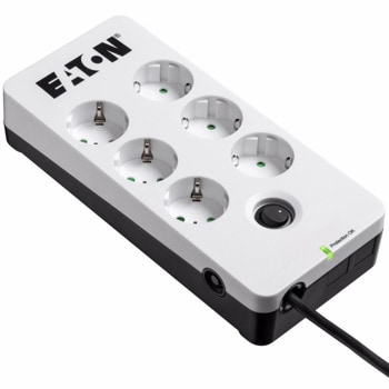 Разклонител Eaton Protection Box 6 DIN, 6 гнезда, защита от пренапрежение, 1.5m, бял | JAR Computers Eaton Protection Box 6 DIN PB6D
