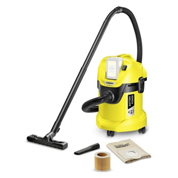 Прахосмукачка Karcher WD 3 Battery, с торба, акумулаторна, 300W, 17л. контейнер, жълта | JAR Computers Karcher WD 3 Battery