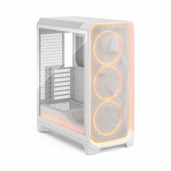 Кутия Fractal Design Meshify 3 Ambience Pro RGB White TG Clear Tint, 2x USB 3.2 Gen 1 Type-A, 1x USB 3.2 Gen 2x2 Type-C, 3x 140mm RGB вентилатора, с прозорец, бяла, без захранване | JAR Computers Fractal Design FD-C-MES3A-05