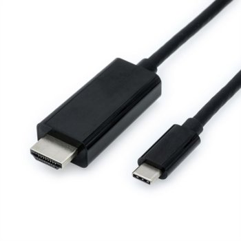 Кабел Roline S3731 (Разопакован продукт), от USB Type-C(м) към HDMI(м), 2m, черен | JAR Computers Roline USB Type C - HDMI 2m S3731 разопакован