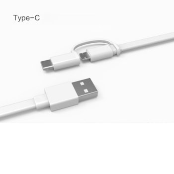 Huawei USB A(м) - micro USB B(м)/USB C(м) бял