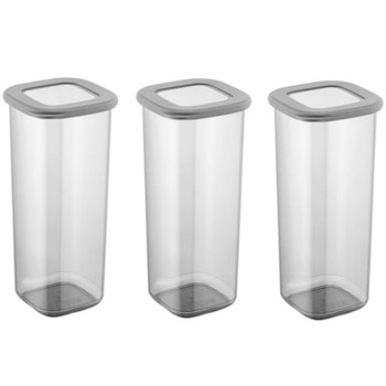 Комплект кутии за съхранение Kosova 964FRM1106, 3 броя, 1.75 л, сив/прозрачен | JAR Computers Kosova 964FRM1106