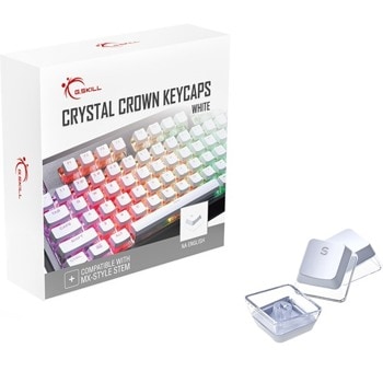 Капачки за механична клавиатура G.SKILL Crystal Crown White, 104-Keycap, US Layout image