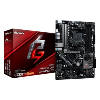 Дънна платка ASRock X570 Phantom Gaming 4S, AM4, X570, DDR4, PCI-E 4.0(HDMI), 8x SATA 6Gb/s, 2x M.2 Socket, 4x USB 3.2 Gen 1, ATX | JAR Computers ASRock X570 Phantom Gaming 4S
