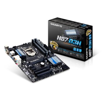 Дънна платка Gigabyte H87-D3H, H87, LGA1150, DDR3, PCI-E (HDMI&DVI)(CF), 6x SATA 6Gb/s, 4x USB 3.0, ATX | JAR Computers Gigabyte H87-D3H
