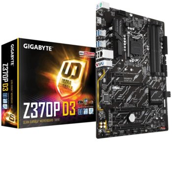 Дънна платка Gigabyte Z370P D3, Z370, LGA1151, DDR4, PCI-E (CFX), 6x SATA 6Gb/s, 1x M.2 slot, 4x USB 3.1 Gen 1, ATX | JAR Computers GIGABYTE Z370P D3, Socket 1151 (), 4xDDR4