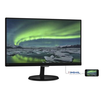 Монитор Philips 227E7QDSB, 21.5" (54.61 cm) AH-IPS панел, Full HD, 5ms, 20 000 000:1, 250cd/m², HDMI, DVI, VGA | JAR Computers Philips 227E7QDSB