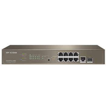 Суич IP-COM G5310P-8-150W, 10 порта, 8x 10/100/1000Mbps, 1x 10/100/1000 Base-T Ethernet (Data), 1x 100/1000Base-X SFP | JAR Computers IP-COM G5310P-8-150W