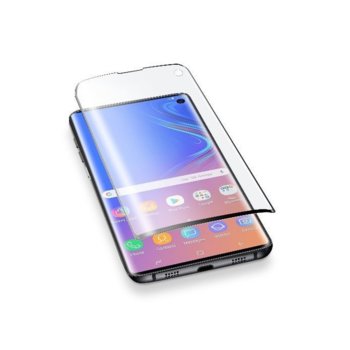 Защитно фолио, Cellular Line Ok Display, за Samsung Galaxy S10, извити ъгли, черно | JAR Computers Cellular Line Ok Display for Samsung Galaxy S10