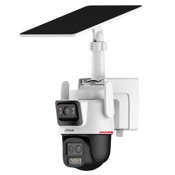 IP камера Dahua IPC-PTS2649C-3E3Z-4GB20, куполна PT (Pan/Tilt) камера, 3+3Mpix(2304x1296@30fps), 2.8/3.6/8.4mm обектив, Smart H.265+, IR осветление (до 50m), външна IP66, microSD слот до 512GB, соларен панел, микрофон и говорител | JAR Computers Dahua IPC-PTS2649C-3E3Z-4GB20