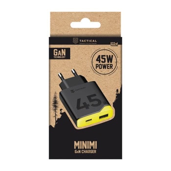 Tactical Minimi GaN 45W Wall Charger черен