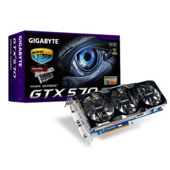 Видео карта GF GTX 570, 1280MB Gigabyte N570OC-13I, PCI-E, DDR5, 320bit, miniHDMI & 2xDVI | JAR Computers GF GTX 570 Gigabyte N570OC-13I