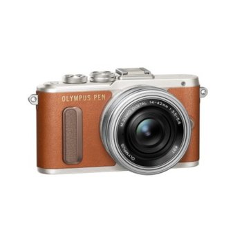 Olympus PEN E-PL8 (кафяв) + 2x обектив