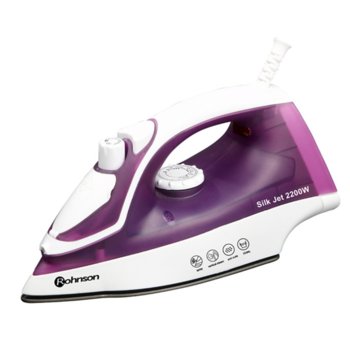 Парна ютия Rohnson R 332, плоча от неръждаема стомана, самопочистваща система, 2200W, бяла/розова | JAR Computers Rohnson R-332