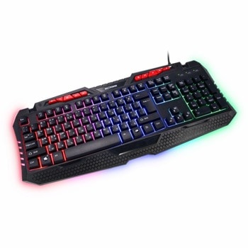 Клавиатура ROXPOWER T-ROX ST-GKB8161M SCREAMFORCE, жична, гейминг, RGB подсветка, черна, USB image
