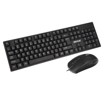 Комплект клавиатура и мишка Mixie X70, оптична(1000dpi), USB, черни image