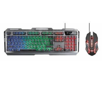 Клавиатура и мишка TRUST GXT 845 Tural Gaming Combo, 1000-3200 DPI, USB, LED осветление, черни image
