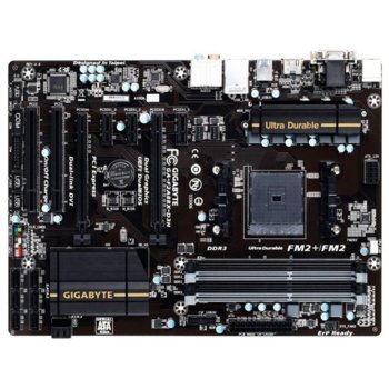 Дънна платка Gigabyte F2A88X-D3H, AMD A88X, FM2+, DDR3, PCI-E 3.0 (CF)(HDMI & DVI), SB7.1, Lan1000, 8xSATA RAID 6Gb/s 0,1,5,10, 2xUSB3.0, ATX | JAR Computers Gigabyte F2A88X-D3H