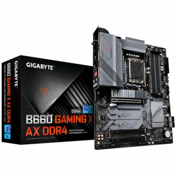 Дънна платка Gigabyte B660M GAMING X AX, B660, LGA1700, DDR4, PCIe 4.0 (DP&HDMI)(CF), 4x SATA 6Gb/s, 2x M.2, 1x USB 3.2 Gen2 Type-C, Wi-Fi 6E, Bluetooth 5.2, mATX | JAR Computers Gigabyte B660M GAMING X AX DDR4