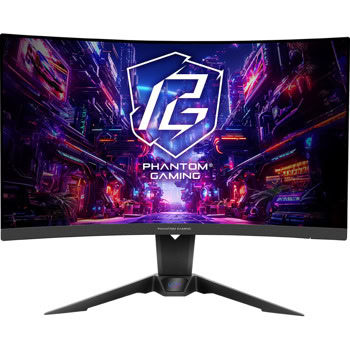 Монитор ASRock PG27QRT2A, 27" (68.58cm) VA Curved панел, 180Hz, QHD, 1ms, 5 000:1, 300cd/m2, DisplayPort, HDMI, Wi-Fi | JAR Computers ASRock PG27QRT2A