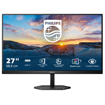 Монитор Philips 27E1N3300A/00, 27.0" (68.6cm) IPS панел, 75Hz, FHD, 4ms, 300 cd/m2, HDMI, DisplayPort, 4x USB | JAR Computers Philips 27E1N3300A/00