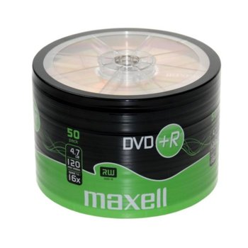 Оптичен носител DVD+R 4.7GB, Maxell, 50 бр. | JAR Computers DVD+ R MAXELL 16x 50 бр