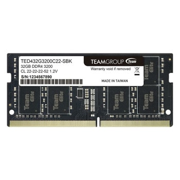 Памет 32GB DDR4 3200MT/s, SO-DIMM, TeamGroup Elite TED432G3200C22-S01, 1.2V | JAR Computers TeamGroup Elite DDR4 32GB SO-DIMM