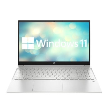 Лаптоп HP Pavilion 15-eh1060nu (598A6EA)(сребрист), шестядрен AMD Ryzen 5 5500U 2.1/4.0GHz, 15.6" (39.62 cm) Full HD IPS Anti-Glare Display, (HDMI), 8GB DDR4, 512GB SSD, 1x USB Type-C, Windows 11 Home image