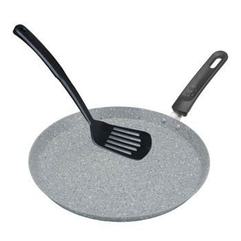 Tиган за палачинки Bohmann BH 1010-24 MRB, мраморно покритие, 24 см диаметър, 2 см дълбочина, шпатула, сив | JAR Computers Tиган за палачинки Bohmann BH 1010-24 MRB