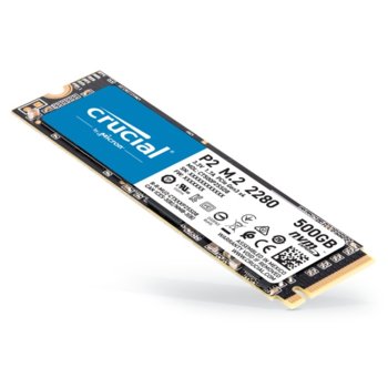 Памет SSD 500GB, Crucial P2 CT500P2SSD8, NVMe PCIe G3 1x4, M.2, скорост на четене 2300MB/s, скорост на запис 940MB image