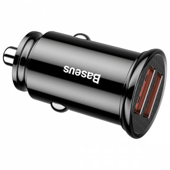 Зарядно за кола Baseus Dual, от автомобилна запалка към 2x USB A(ж), 2.5A, 30W, черно | JAR Computers Baseus Dual CCALL-YD01