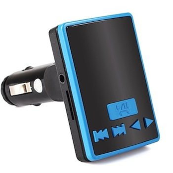 FM трансмитер BF805 17334, LCD дисплей, вграден еквалайзер, поддържа SD карти и USB, син image