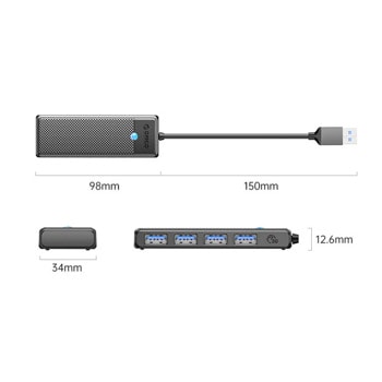 USB Хъб Orico USB 3.0 Type-A to 4 x USB 3.0 Type-A