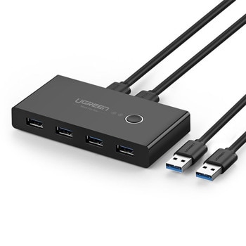 USB Хъб Ugreen USB-A 3.0 Hub 4-port Switch Box (30768), 4 порта, 2x USB към 4x USB A, черен image