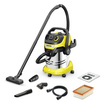 Прахосмукачка Karcher WD 5 P S V-25/5/22 WORKSHOP, с торба, 1100W, за сухо и мокро почистване, 25 л. капацитет на контейнера, жълта | JAR Computers Karcher WD 5 P S V-25/5/22 WORKSHOP