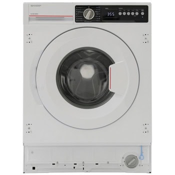 Перална машина Sharp ES-NIB714BWNA-EE, клас A, 7 кг. капацитет, 1400 оборота в минута, 15 програми, за вграждане, 59.6cm, отложен старт, инверторен мотор, бяла | JAR Computers Sharp ES-NIB714BWNA-EE