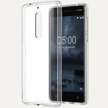 Хибриден кейс Nokia 5 CC-704, хибриден протектор, термополиуретанов, прозрачен | JAR Computers NOKIA 5 HYBRID PROTECTIVE CASE