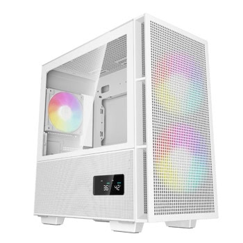 Кутия DeepCool CH360 DIGITAL WH, microATX/Mini-ITX, 1x USB 3.0, 1x USB Type-C, 2x 140mm ARGB вентилатора, с прозорец, бяла, без захранване | JAR Computers DeepCool CH360 DIGITAL WH R-CH360-WHAPE3D-G-1