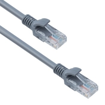Пач кабел DeTech, CAT 5E, 1.8m, сив | JAR Computers Кабел DF 18081 RJ45 - RJ45 CAT 5E 1.8m