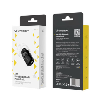 Wozinsky 3-in-1 Power Bank 5000mAh 15W черен | JAR Computers Wozinsky 3-in-1 Power Bank 5000mAh 15W черен