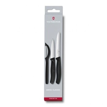 Комплект ножове и белачка Victorinox Swiss Classic, 3 части, черен | JAR Computers Victorinox 6.7113.31